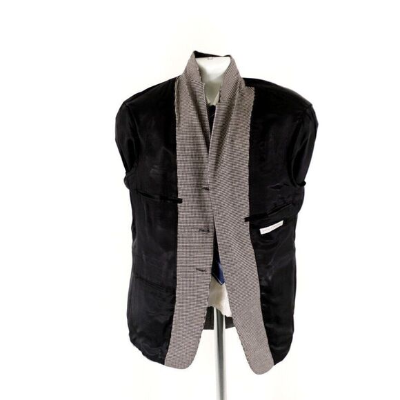 Arnold‎ Brant Thick 100% Cashmere Houndstooth Black White 3 Button Blazer 38S - Picture 11 of 12